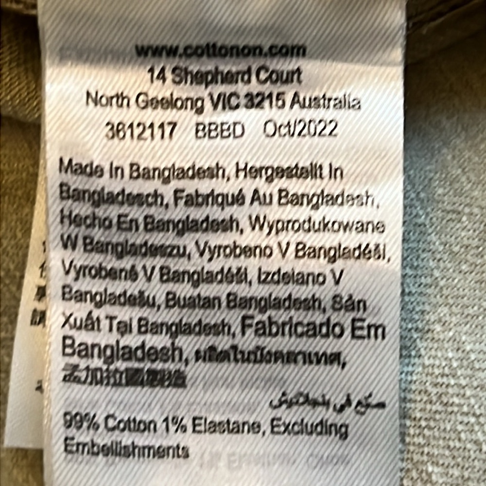 Cotton On Carpenter Pants Sage Green Fade Relaxed Tapered Crisp Denim Loop 32x29 - Picture 15 of 16